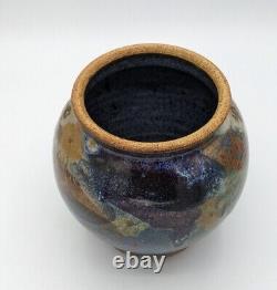 Vintage Mid Century Cecil Strawn Ceramic Pottery Vase Signed MCM