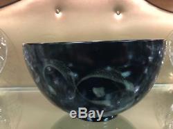 Vintage Mid Century Edwin & Mary Scheier Studio Art Pottery Black Bulbous Bowl