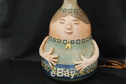 Vintage Mid Century Jane Wherrette NW Studio Pottery Figural Lamp Woman Face