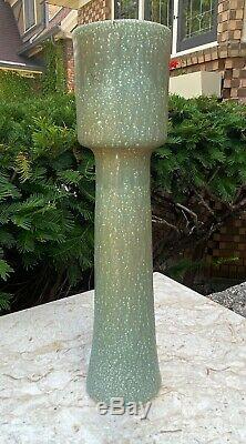 Vintage Mid Century Japanese Studio Pottery 15.75 Tall Ikebana Vase