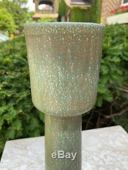 Vintage Mid Century Japanese Studio Pottery 15.75 Tall Ikebana Vase