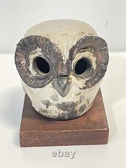 Vintage Mid Century Jarl Hesselbarth Modernist Studio Art Pottery Owl Sculpture