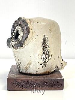 Vintage Mid Century Jarl Hesselbarth Modernist Studio Art Pottery Owl Sculpture