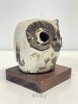 Vintage Mid Century Jarl Hesselbarth Modernist Studio Art Pottery Owl Sculpture