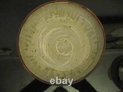 Vintage Mid Century Modern Bowl Studio Art Pottery 8-1/4 Bowl Chop Mark Signed