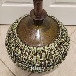 Vintage Mid-Century Modern Brutalist Studio Pottery Ceramic Table Lamp Lg Scale