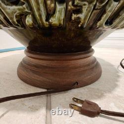 Vintage Mid-Century Modern Brutalist Studio Pottery Ceramic Table Lamp Lg Scale