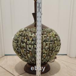 Vintage Mid-Century Modern Brutalist Studio Pottery Ceramic Table Lamp Lg Scale
