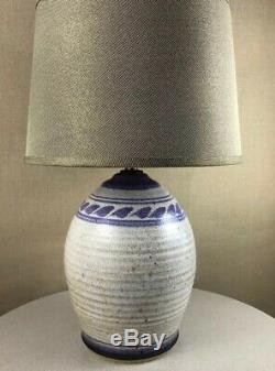Vintage Mid Century Modern Clay Pottery Purple Glazed Studio Bitossi Era Lamp