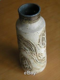 Vintage Mid Century Modern Edna Arnow Chicago Studio Art Pottery Vase Signed