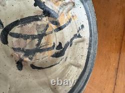 Vintage Mid Century Modern Large Studio Ceramic Pottery Bowl Signed 12 Diameter