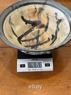Vintage Mid Century Modern Large Studio Ceramic Pottery Bowl Signed 12 Diameter