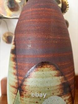 Vintage Mid-Century Modern Large Studio Pottery Drip Glaze Vase