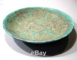 Vintage Mid Century Modern Signed Studio Pottery Bowl Exceptional 14 3/8