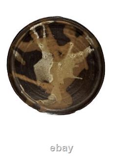 Vintage Mid Century Modern Studio Ceramic Pottery Plate Signed Carolyn