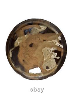 Vintage Mid Century Modern Studio Ceramic Pottery Plate Signed Carolyn