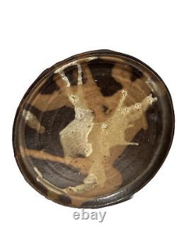 Vintage Mid Century Modern Studio Ceramic Pottery Plate Signed Carolyn