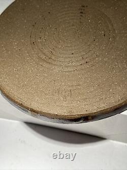 Vintage Mid Century Modern Studio Ceramic Pottery Plate Signed Carolyn