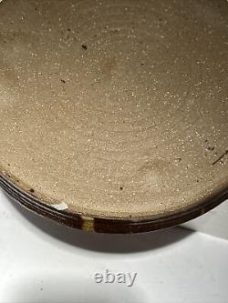 Vintage Mid Century Modern Studio Ceramic Pottery Plate Signed Carolyn