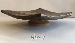 Vintage Mid Century Modern Studio Pottery Ceramic Brown Signed Park Parks
