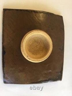 Vintage Mid Century Modern Studio Pottery Ceramic Brown Signed Park Parks