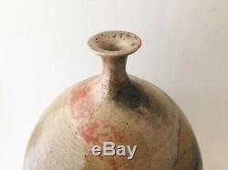 Vintage Mid Century Modern Studio Pottery Large Ceramic Drip Glaze Vase