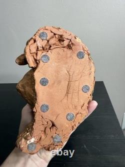 Vintage Mid-Century Modern Studio Pottery Seated Female Figure Sculpture