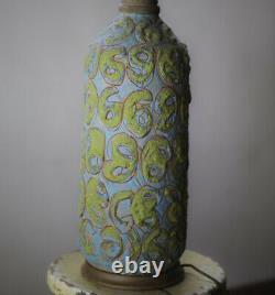 Vintage Mid Century Modern Table Lamp Pair Studio Pottery Designer Ceramics
