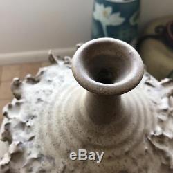 Vintage Mid Century Round Studio Art Pottery Signed Weed Pot Bud Vase