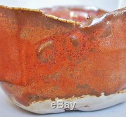 Vintage Mid Century Signed ROSE DODDS Orange Studio Art Pottery Vase (5.5)