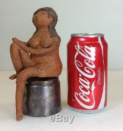 Vintage Mid Century Solveig Cox Studio Pottery Nude Woman Shelf Sitter Figure