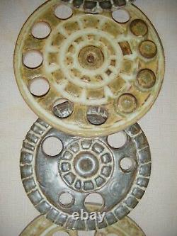 Vintage Mid Century Studio Art Pottery Ceramic'Cogs / Wheels'' Wall Plaque