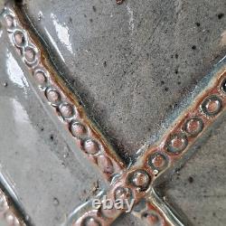 Vintage Mid Century Studio Art Pottery Green Iridescent Vase 10.5 California