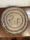 Vintage Mid Century Studio Art Pottery Plate Bowl Hand Painted Neutral Minimal