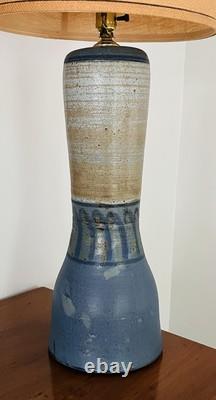 Vintage Mid Century Zappa Studio Pottery Lamp Colorado Speckled Blue Brown Glaze
