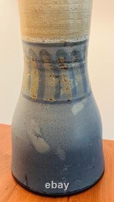 Vintage Mid Century Zappa Studio Pottery Lamp Colorado Speckled Blue Brown Glaze