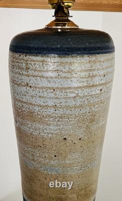 Vintage Mid Century Zappa Studio Pottery Lamp Colorado Speckled Blue Brown Glaze