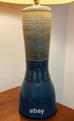 Vintage Mid Century Zappa Studio Pottery Lamp Colorado Speckled Blue Brown Glaze