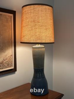 Vintage Mid Century Zappa Studio Pottery Lamp Colorado Speckled Blue Brown Glaze