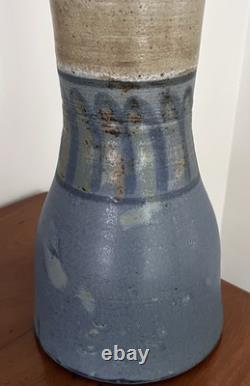 Vintage Mid Century Zappa Studio Pottery Lamp Colorado Speckled Blue Brown Glaze