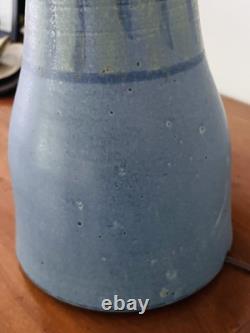 Vintage Mid Century Zappa Studio Pottery Lamp Colorado Speckled Blue Brown Glaze