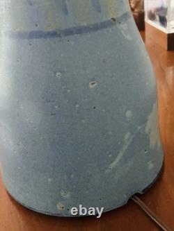 Vintage Mid Century Zappa Studio Pottery Lamp Colorado Speckled Blue Brown Glaze