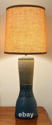 Vintage Mid Century Zappa Studio Pottery Lamp Colorado Speckled Blue Brown Glaze