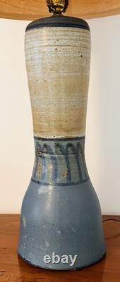 Vintage Mid Century Zappa Studio Pottery Lamp Colorado Speckled Blue Brown Glaze