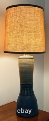 Vintage Mid Century Zappa Studio Pottery Lamp Colorado Speckled Blue Brown Glaze