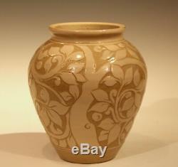 Vintage Miranda Thomas Studio Pottery Carved Tree of Life Vase Signed