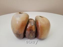 Vintage Modern Sasha MAKOVKIN Studio Art Pottery Triple Vase California USA