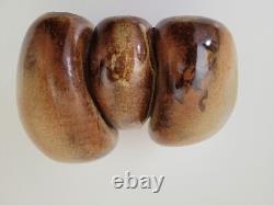 Vintage Modern Sasha MAKOVKIN Studio Art Pottery Triple Vase California USA