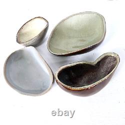 Vintage Modern Studio Pottery Ceramic Bowls Set Signed Duke Set of (4)