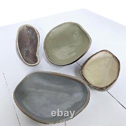 Vintage Modern Studio Pottery Ceramic Bowls Set Signed Duke Set of (4)
